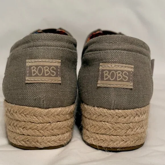 ✨ BOBS from Skechers Canvas Espadrille Wedges | Tan Neutral | Size 8.5 - Picture 2 of 6